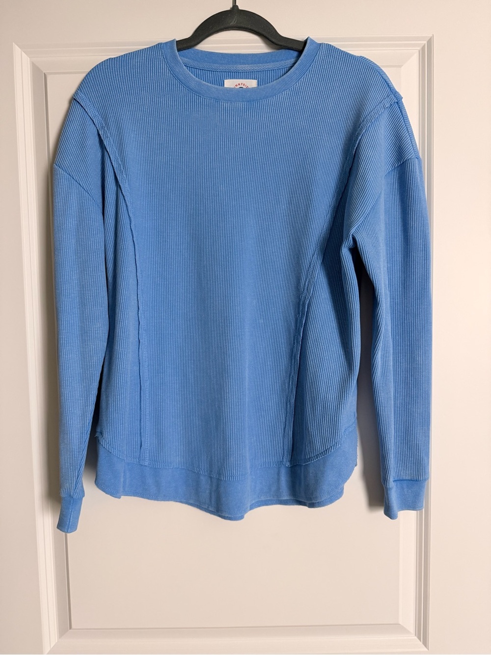 Sundry Blue Ribbed Crewneck Sweatshirt